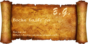 Bocke Gajána névjegykártya